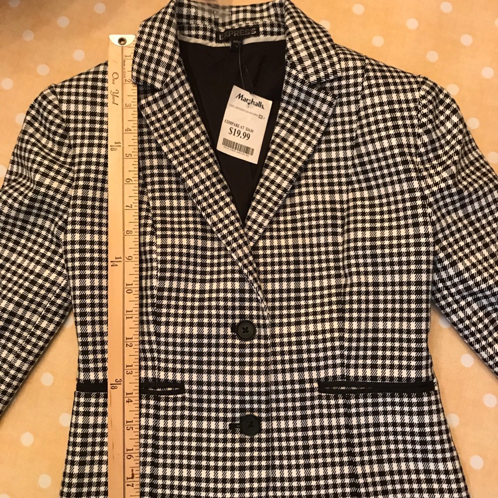New Express black and white check blazer